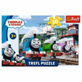 Trefl, Puzzle 30: Tomek i Przyjaciele - Wyścig na torach (18230)