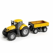 Traktor z przyczepą żółty