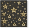 Serwetki Paw Lunch BN Beatiful Stars black - mix nadruk 330 mm x 330 mm (SDL016618)