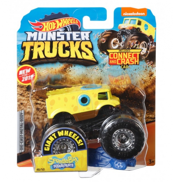 Hot Wheels Monster Truck: Pojazd 1:64 - Spongebob Squarepants (FYJ44/GBT38)