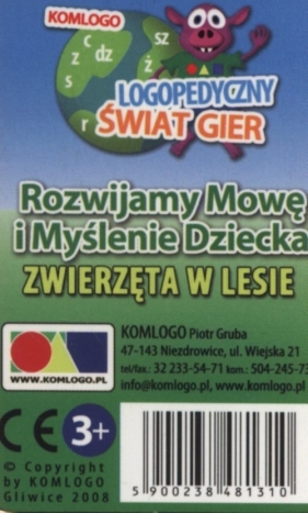 Karty Rozwijamy mowę i myślenie dziecka Zwierzęta w lesie