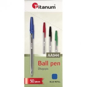 Długopis Titanum AA944, 50 szt. - niebieski (71049)