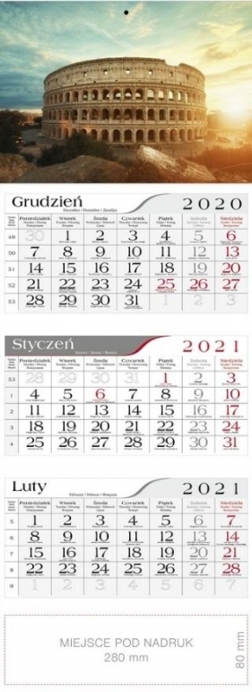 Kalendarz 2021 Trójdzielny Koloseum CRUX