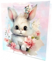 Torebka ozdobna matowa 35x37x12cm Króliczek
