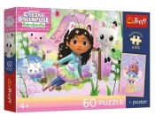 Puzzle 60 Koci Domek Gabi + plakat TREFL
