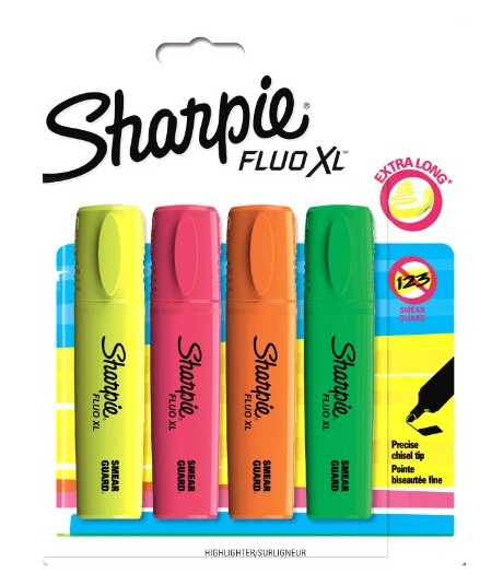 Zakreślacze Sharpie Fluo XL, 4 kolory (SHP-1825662)