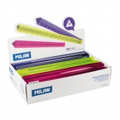 Linijka plastikowa trójkątna kolorowa 15 cm,