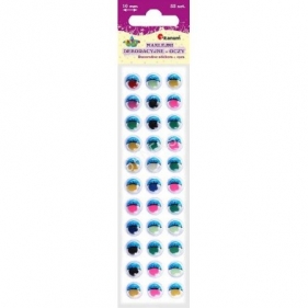 Oczy samoprzylepne, 33 szt. 10mm - kolorowe