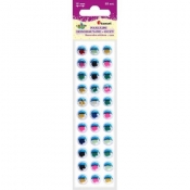 Oczy samoprzylepne, 33 szt. 10mm - kolorowe