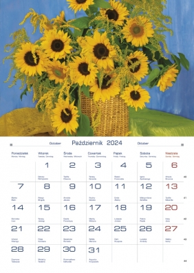 Kalendarz domowy 2024, miesięczny - Bukiety (TW-10-3)