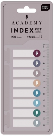 Zakładki indeksujące Pet z linijką Dots Academy