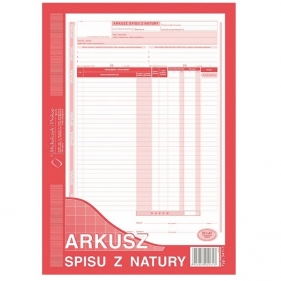 Arkusz spisu z natury, pion A4/48k (341-1)