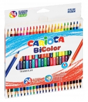 Kredki ołówkowe trójkątne Carioca BiColor 24/48 kolorów