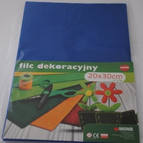 F24 - Filc w arkuszach 20cm x 30cm Kolor niebieski 5 sztuk