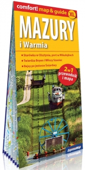 Mazury i Warmia laminowany 2w1 przewodnik i mapa