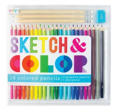 Kredki ołówkowe Szkicuj i Koloruj zestaw 24 kolory