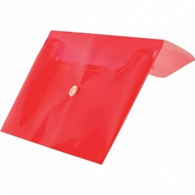 Teczka/koperta plastikowa na guzik Tetis DL - czerwona (BT612-C)