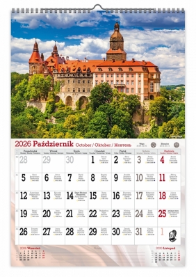 Kalendarz 2026 ścienny dwustronny A3 - Zamki Polskie