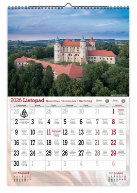 Kalendarz 2026 ścienny dwustronny A3 - Zamki Polskie