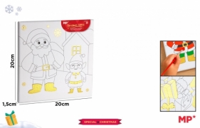 Płótno do malowania złocone - Mikołaj 20x20cm