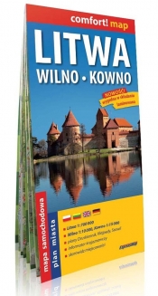 Litwa Wilno Kowno mapa samochodowa 1:700 000