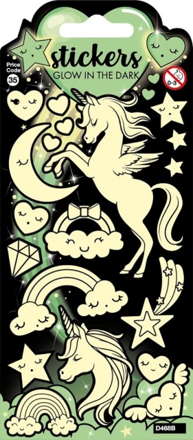 Naklejki świecące - Glowing Unicorns