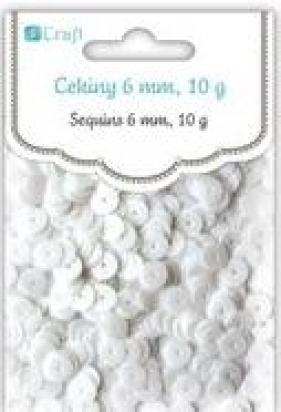 CEKINY OKRAGLE PLASKIE 6MM 10G BIAŁE BPZ-DP CRAFT - DPCE-040