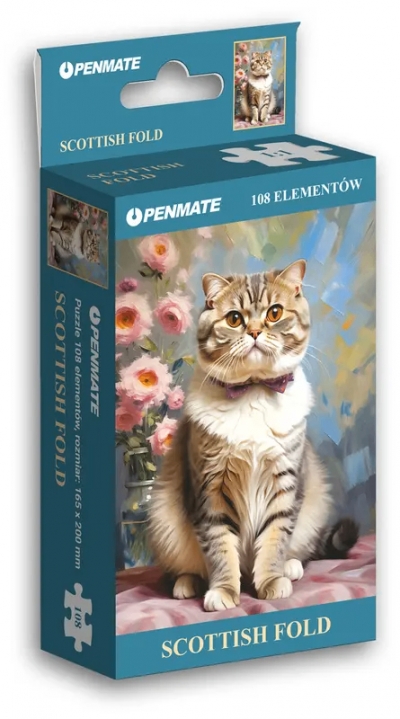 Puzzle mini 108 elementów Penmate Elegant Cat Scottish Fold