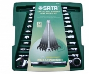 Zestaw kluczy płasko-oczkowych z grzechotką 8-19 mm 12 szt. SATA S09040