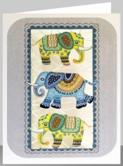 Karnet PM531 wycinany + koperta Trzy słonie