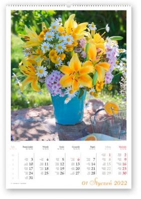 Kalendarz 2022 Reklamowy Bukiety kwiatów RW12