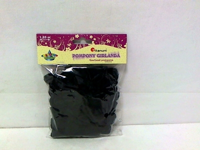Pompony girlanda 1,25cm czarna DIY16071I