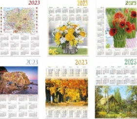 Kalendarz 2023 Jednoplanszowy MIX (8szt)