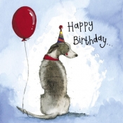 Karnet Urodziny S422 Pies i balon