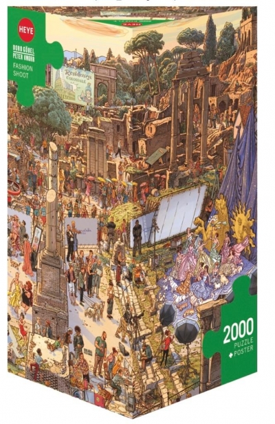 Puzzle 2000 elementów Pokaz mody pośród ruin antycznego Rzymu, Knoor Peter (Puzzle+plakat) (29931)