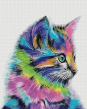 Obraz Paint it! Malowanie po numerach. Neonowy kot (BS28359)