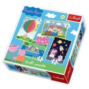 Puzzle 4w1 mix Przygody Peppy (34131)