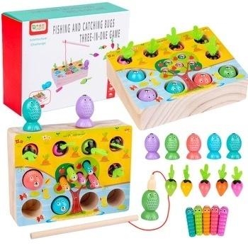 Łowienie rybek warzyw drewniane magnetyczne