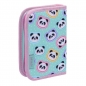 Astrabag, Piórnik pojedynczy jednoklapkowy z wyposażeniem - Minty Pandas (AC11)