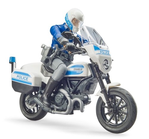 Bruder BWorld Policjant na motocyklu Scrambler Ducati