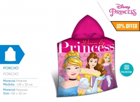 Disney Princess, poncho kąpielowe, 100x50 cm (WD19612M)