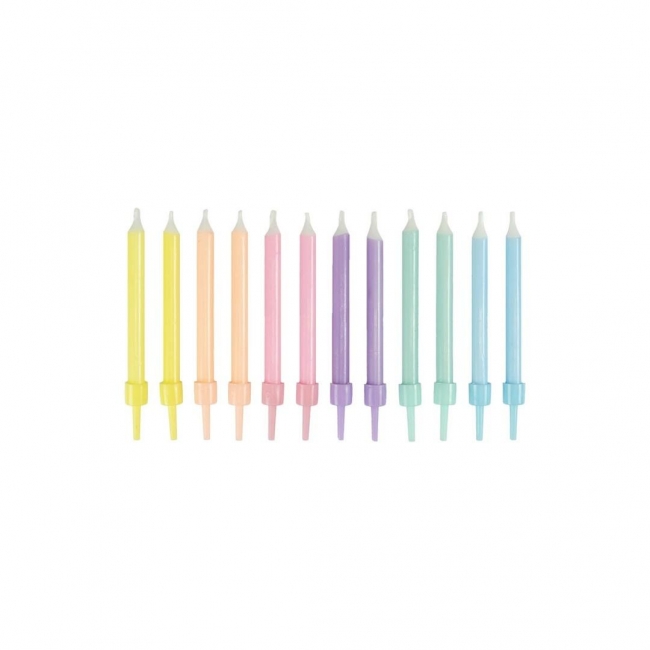 Świeczki urodzinowe pastelowe 12szt