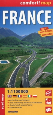 France road map 1:1100 000 laminowana mapa drogowa