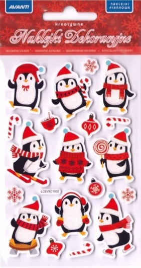 Naklejki 3D piankowe Boże Narodzenie pingwinki