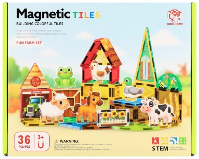 Klocki magnetyczne Farma 36el