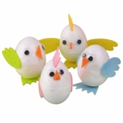 Zestaw dekoracji kreatywnych Kurczaki jajkax4, materiałowe elementy do zdobienia (WN2319)