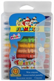 Kredki świecowe Flamingo Twist-it 12 kolorów