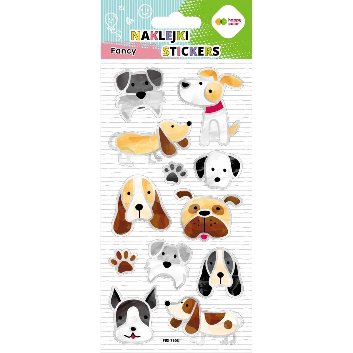 Naklejki 3D Fancy - Doodle Dogs, 90x210 mm, Happy Color