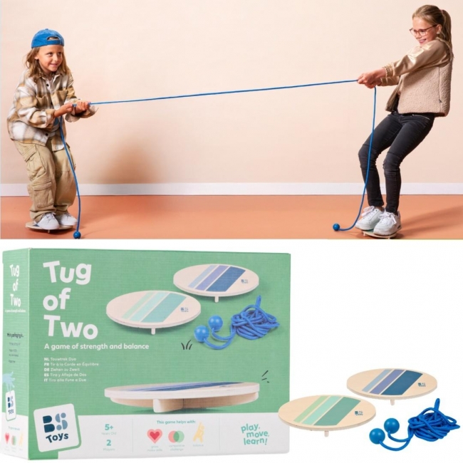 Przeciąganie liny na równoważni dla dwóch osób