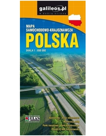 POLSKA - mapa samochodowo-krajoznawcza  1:650 000 wyd. X